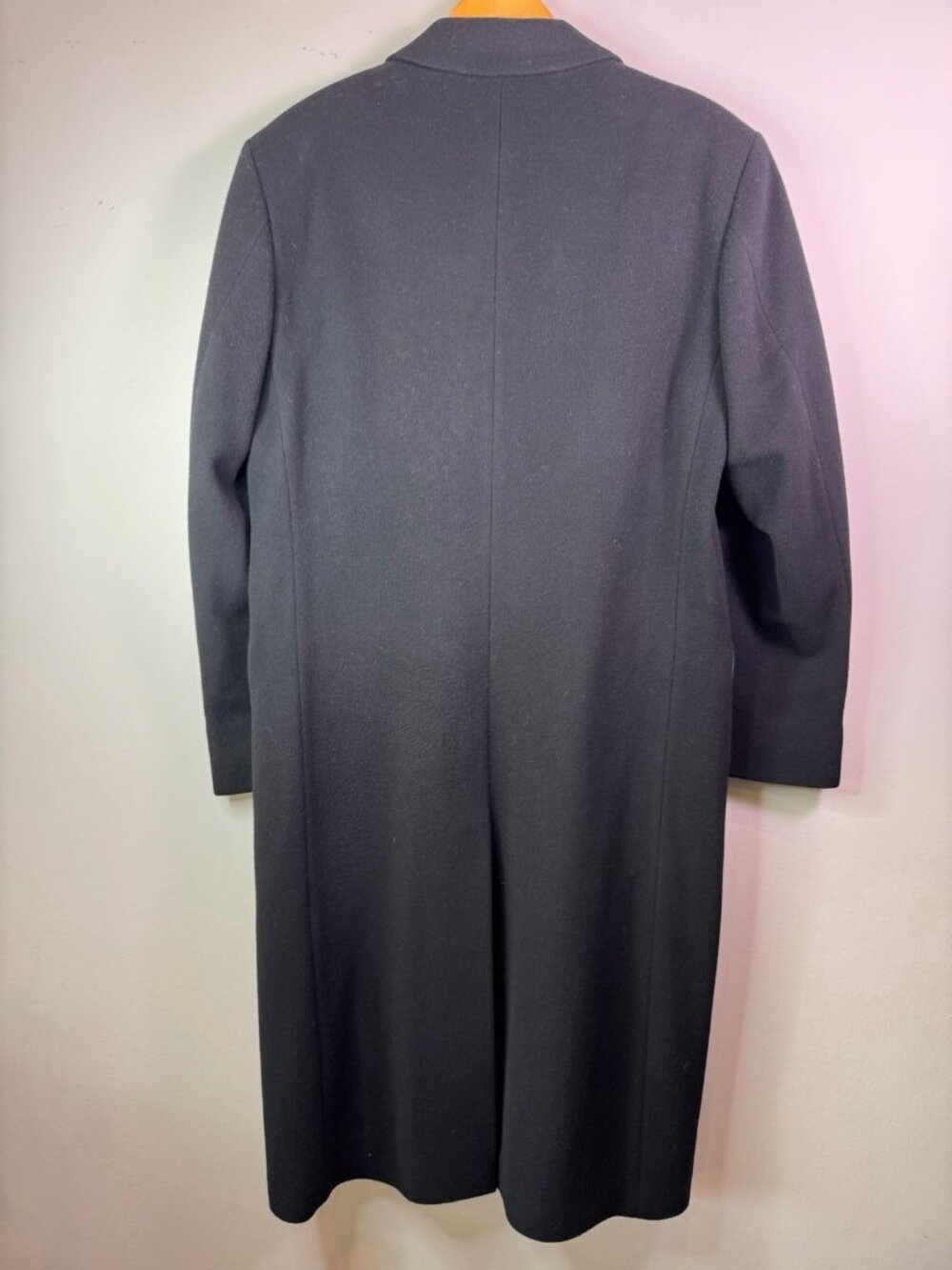 Hammersley Men's Black Wool Cashmere Long Coat Size 4… - Gem